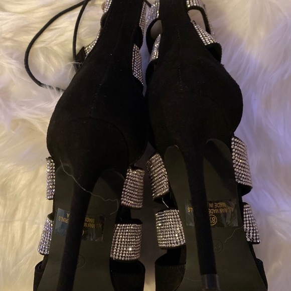 Rhinestone Lace Up Booties - Picture 9 of 12